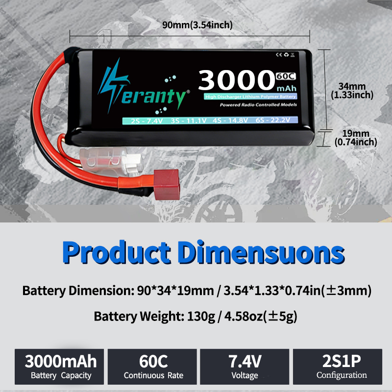 TERANTY 2S 3000mAh Lipo Batter - огляд і ціна Drone Battery Connector