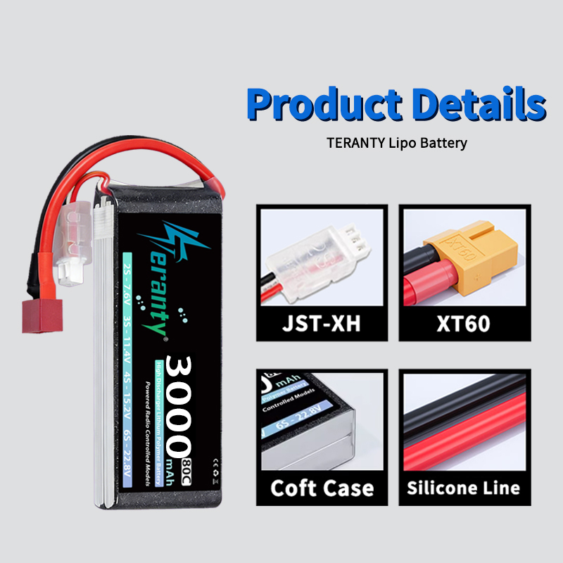 TERANTY 2S 3000mAh Lipo Batter - огляд і ціна Drone Battery Connector